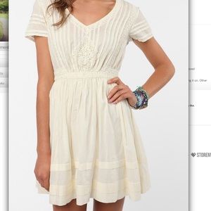 UO Thistlepearl Ivory Mini Dress Size 8